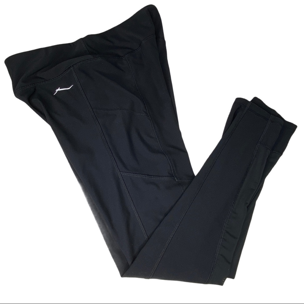 X by Gottex Black Mesh Leggings Size Large EUC
